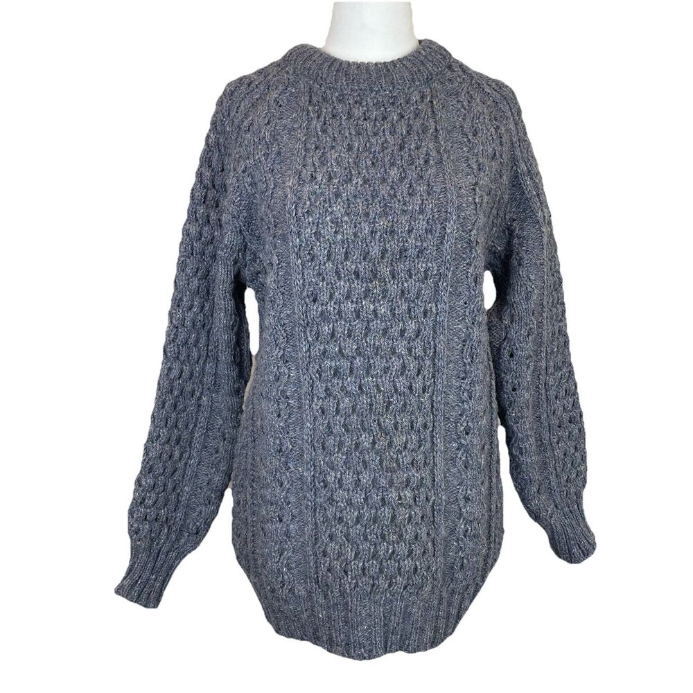 Mairtin Standun 100% Wool Knitted Sweater Unisex Gray Winter-size 38 (10)